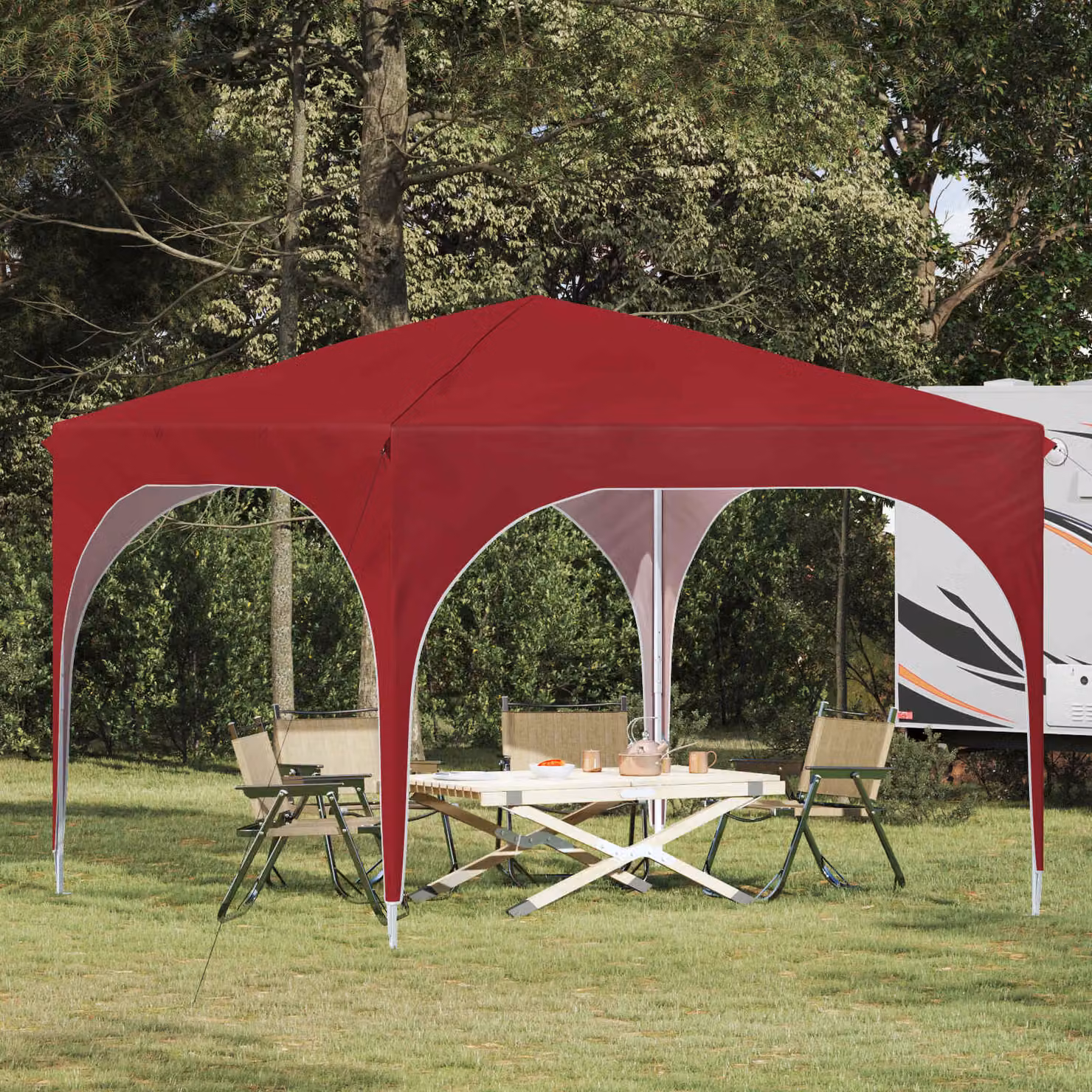 Tenda per feste pop-up vidaXL colore rosso L: 290 cm, P: 290 cm, H: 245 cm