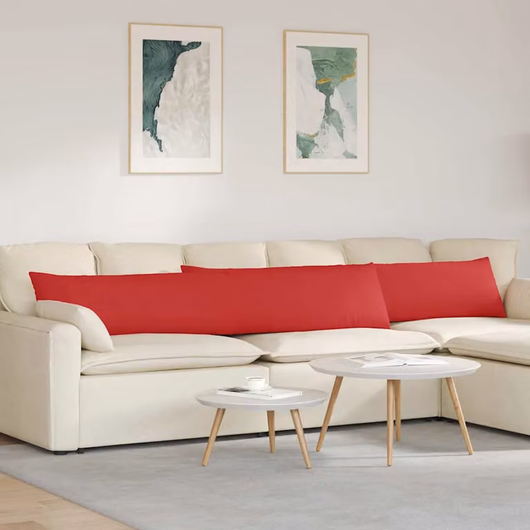 Set di 2 cuscini da divano vidaXL in tessuto rosso con fodera rimovibile, L 200 cm x P 40 cm x H 40 cm