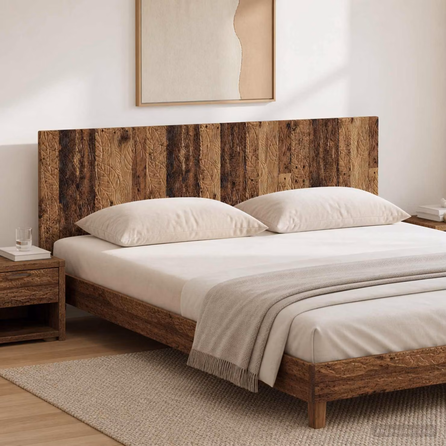 Testiera da muro vidaXL DELFT in legno ingegnerizzato marrone con ripiano integrato