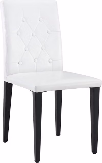 Set di 4 sedie da pranzo 46x40x89 cm in similpelle bianca e metallo nero