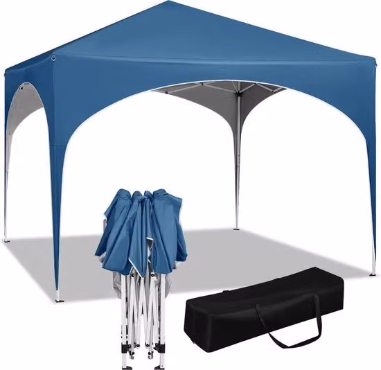 Tenda da Festa Opportuna - Tenda / Giardino / Pergola - Tela Oxford, Acciaio Inossidabile - 300 x 300 x 260 cm - Blu