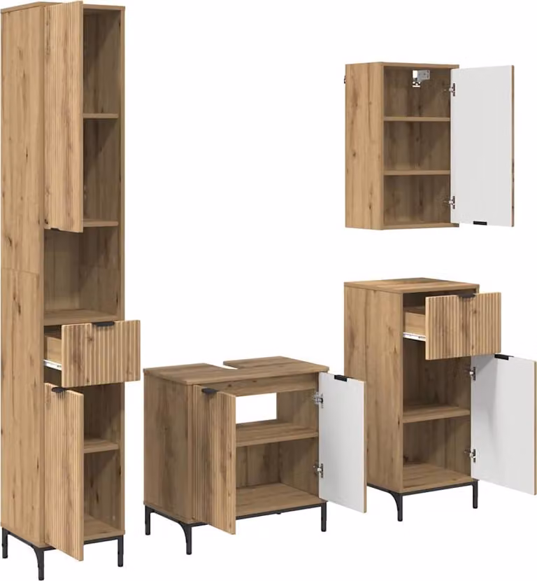 SYFAX™ Set di mobili per il bagno con cassetto Rovere artigianale