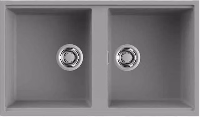 Lavello Elleci Incasso 2 vasche 83,6x48,8 Best 450 Sottotop Keratek Plus Grigio Light Grey LKB45097BSO