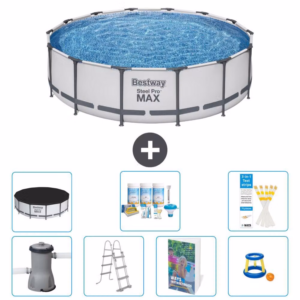 Bestway Steel Pro MAX, piscina in acciaio, forma rotonda - 427x122 cm - 6 pezzi, modello S548