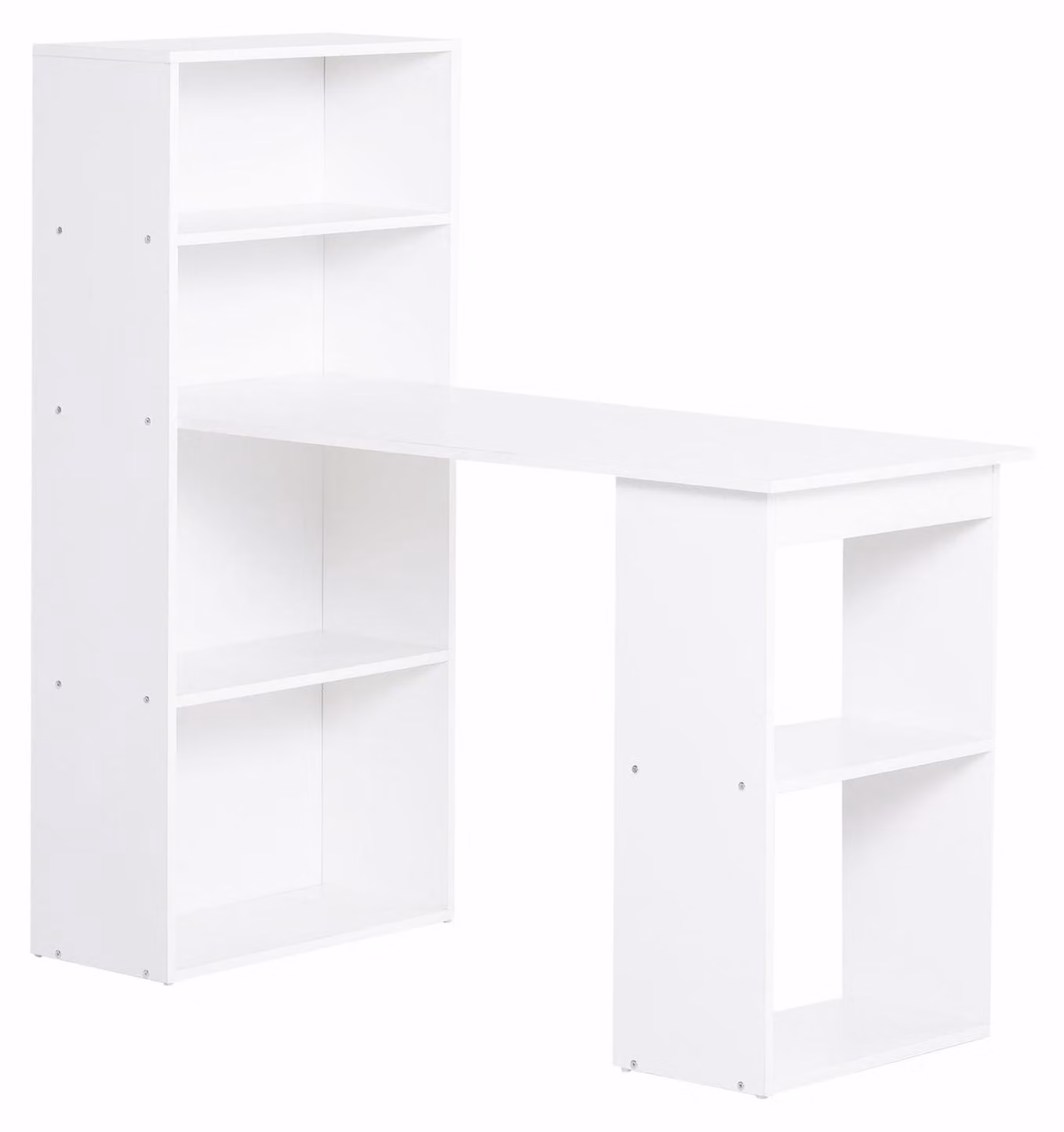 Tavolo Da Cucina Con Ripiano, Tavolo Per Computer, Tavolo Da Lavoro, Tavolo Per Laptop, Scaffale Per Ufficio, Bianco, 120X55X120Cm