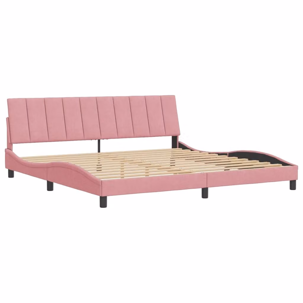 Giroletto senza Materasso Hanko Rosa 200x200 cm in Velluto
