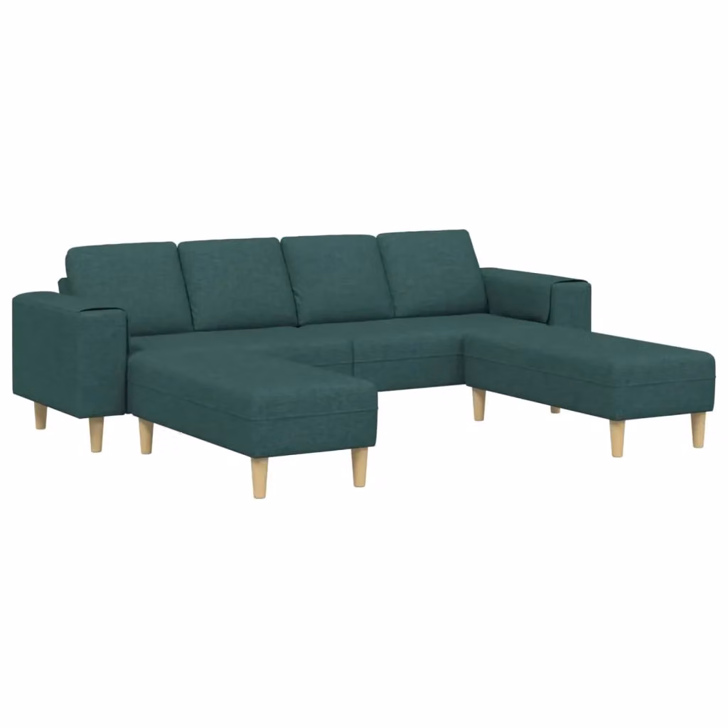 Divano da soggiorno vidaXL imbottito in tessuto verde e marrone con cuscini inclusi L: 250 cm, P: 188 cm, H: 76 cm – 2
