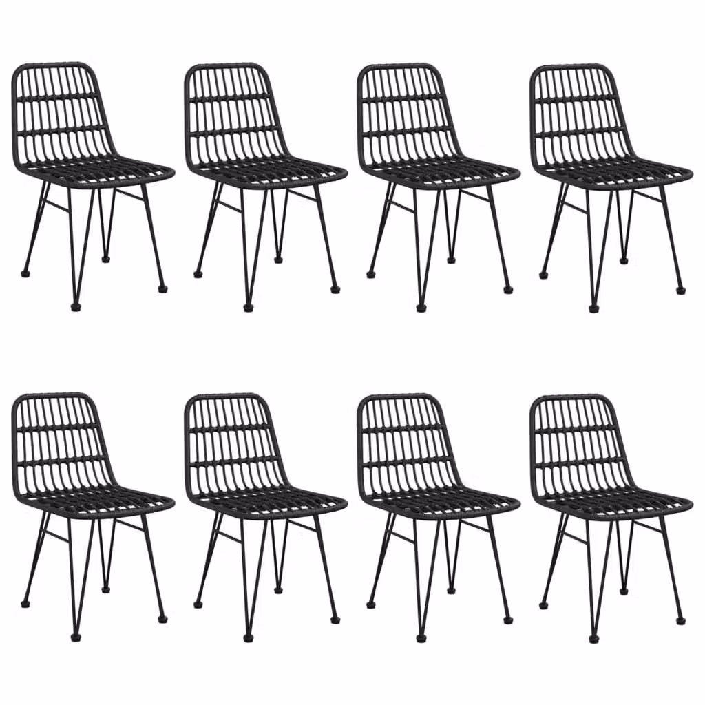 Set da pranzo da giardino Outsunny in polyrattan nero con piano in vetro, 9 pezzi – 2
