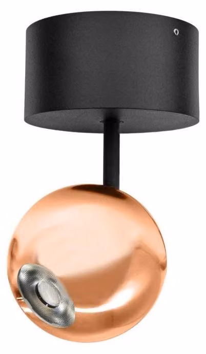 Faretto LED da Soffitto Bora Surface 8,5W 36º 3000K Oro Rosa, Faro Sferico Orientabile Alta Resa Cromatica - Beneito & Faure