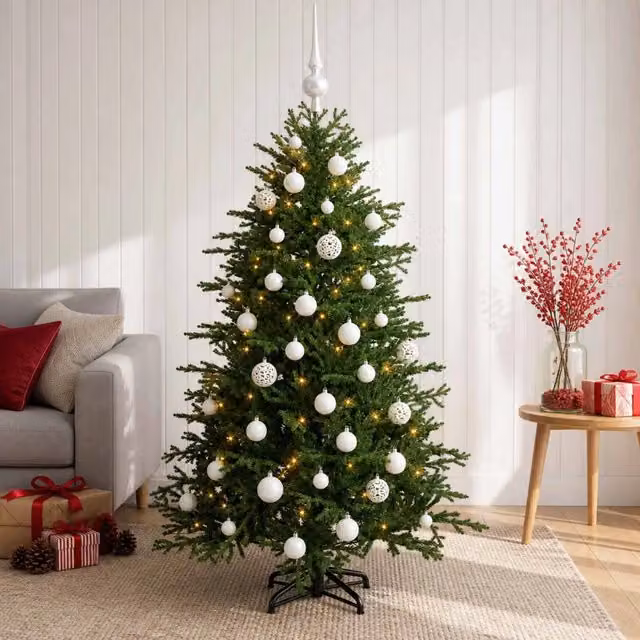 Albero di Natale artificiale con palline 150 cm 150 LED 3466074