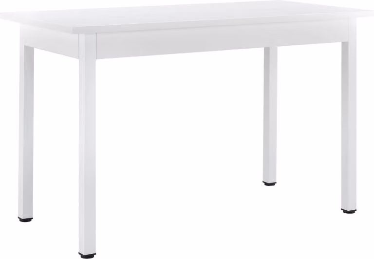 Tavolo da pranzo In And OutdoorMatch design Dafne - 120 x 60 x 75 cm - MDF e acciaio - bianco - design minimalista - fino a 4 sedie