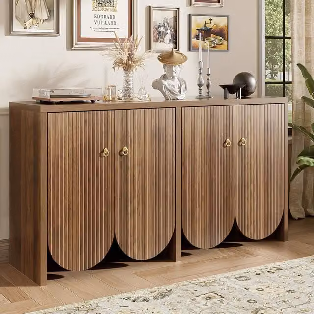 Buffet - Xylo - 4porte noce alluminio 147x40x80cm