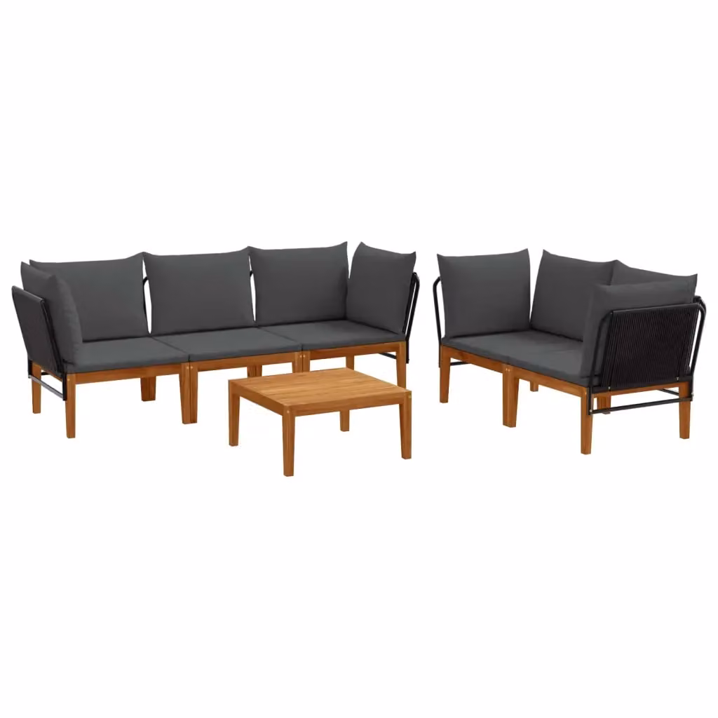 Set da giardino ad angolo vidaXL in legno di acacia con cuscini inclusi per esterno – 2