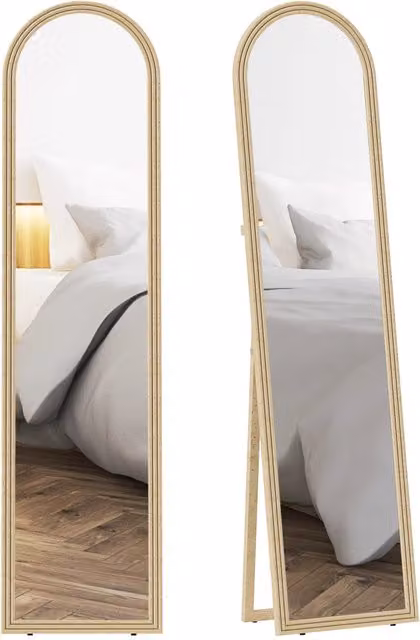 Specchio da terra corpo intero HOMCOM Xylo effetto pietra beige L: 40 cm, H: 160 cm