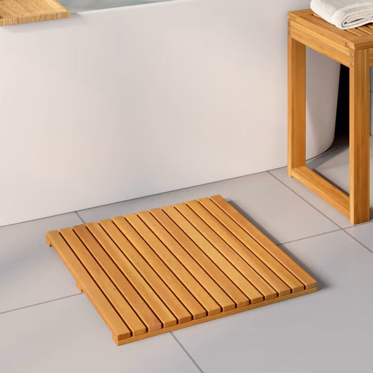 Set di 2 tappeti da bagno vidaXL color marrone, antiscivolo e ad asciugatura rapida, L/P: 50 x 50 cm