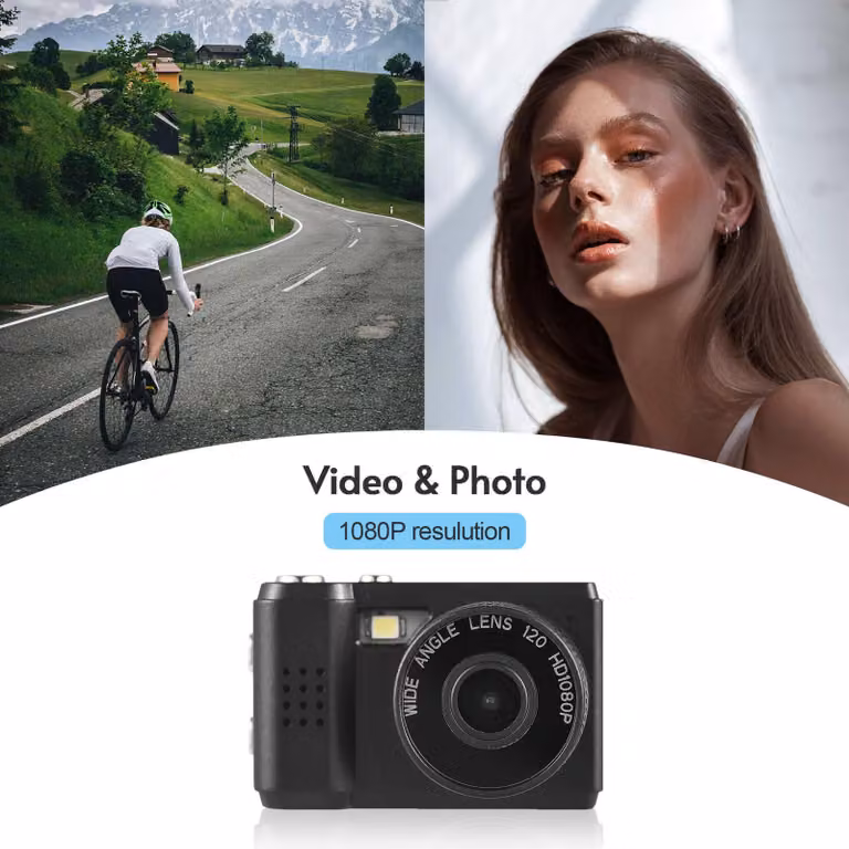 Mini videocamera digitale 1080P Batteria ricaricabile incorporata con flash su schermo LCD per le foto