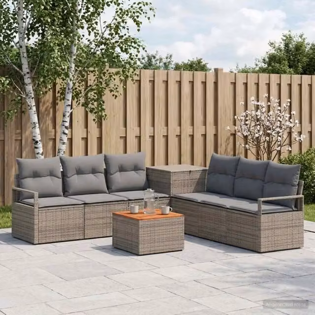 Set di divani 8 pz Grigio e Grigio Scuro 55 x 55 x 37 cm 3448172