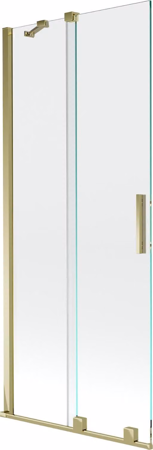 Mexen Velar paratia per vasca da bagno scorrevole a 2 ante 85 x 150 cm, trasparente, oro spazzolato - 896-085-000-01-55