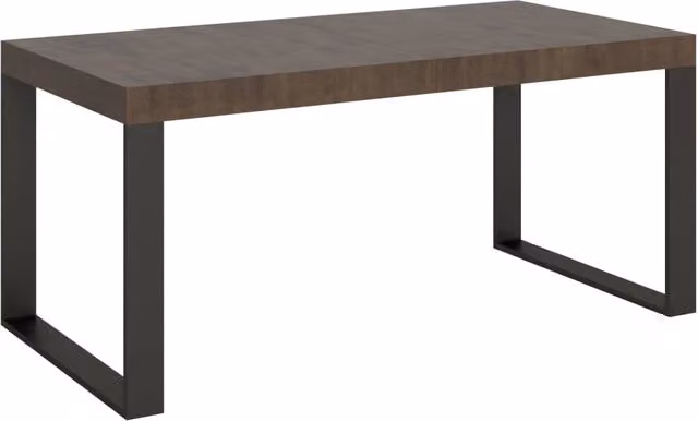 Tavolo da pranzo allungabile moderno GIORDANOSHOP in legno e metallo marrone L/P/H: 180-440 x 90 x 77 cm
