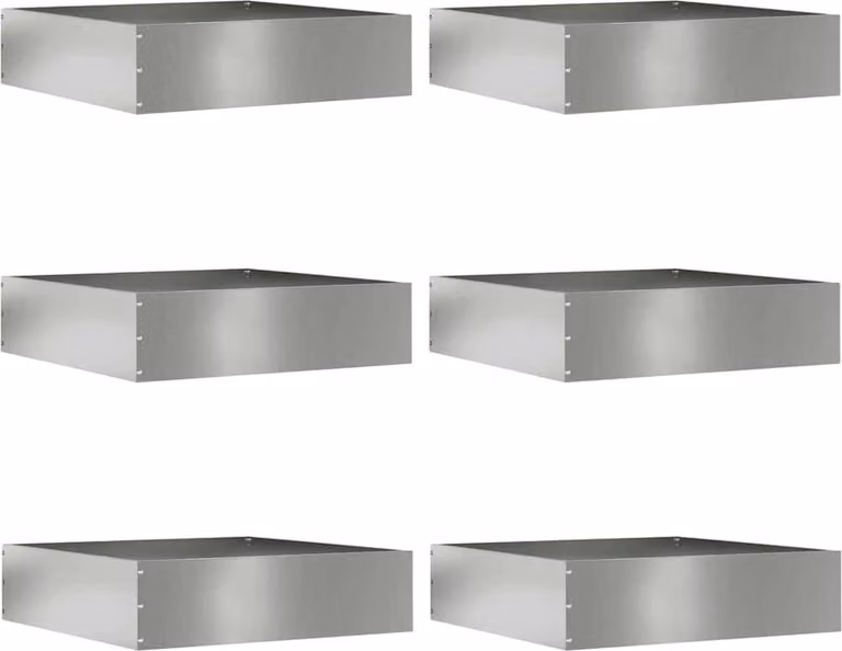 Bordura per Prato 6 pcs Argento 50 x 50 x 13 cm Acciaio zincato