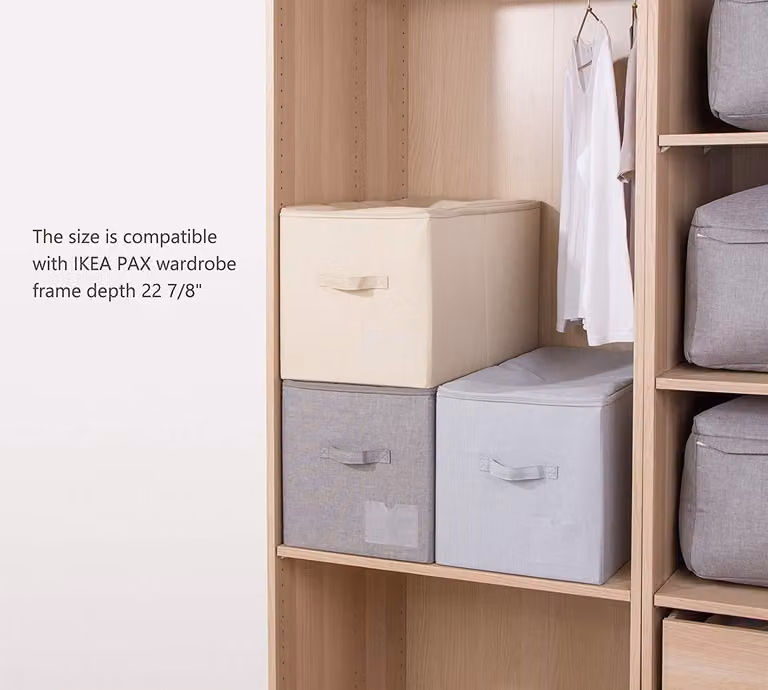 Contenitore di stoccaggio da 60 litri, extra grande, color grigio chiaro, ideale per piumoni e tessuti
