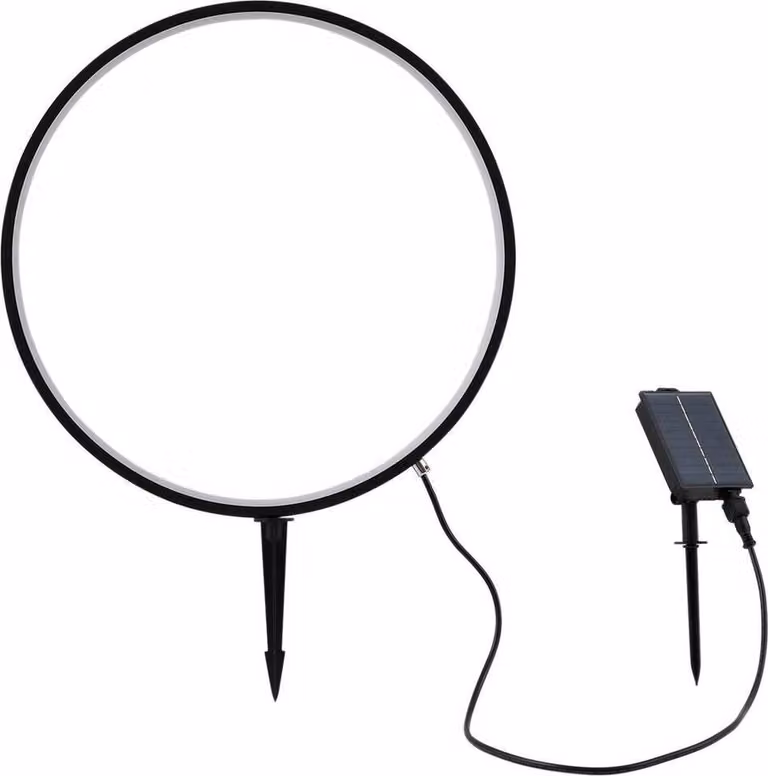 Lindby LED luce solare a picco a terra Syrene, 45 cm, nero, alluminio