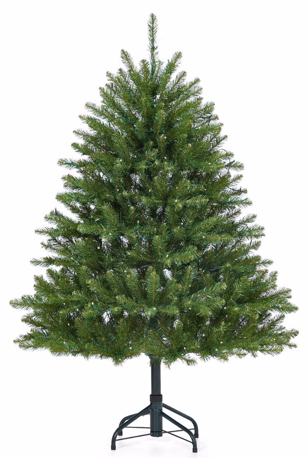Albero di Natale artificiale, altezza 180 cm (6.0 piedi), colore verde naturale, aspetto folto – sistema di montaggio automatico con cerniere, supporto in metallo