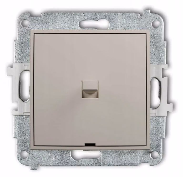Interruttore unipolare da incasso, stile americano, marca Karlik, modello MINI Taster, colore beige