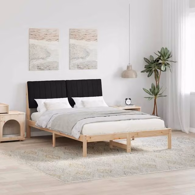 Struttura letto in pino massello vidaXL marrone L: 135 cm, P: 190 cm, H: 200 cm