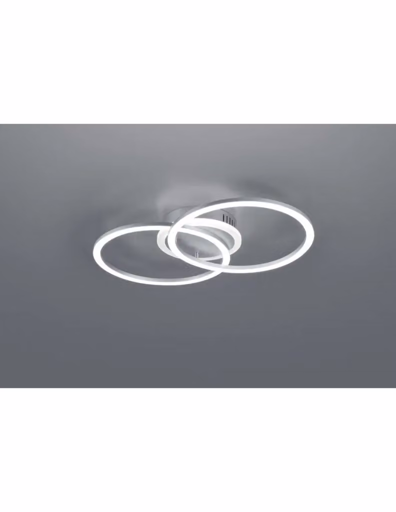 Plafoniera Venida Trio Leuchten in alluminio con doppio cerchio LED dimmerabile, colore bianco, L: 50 cm – 2