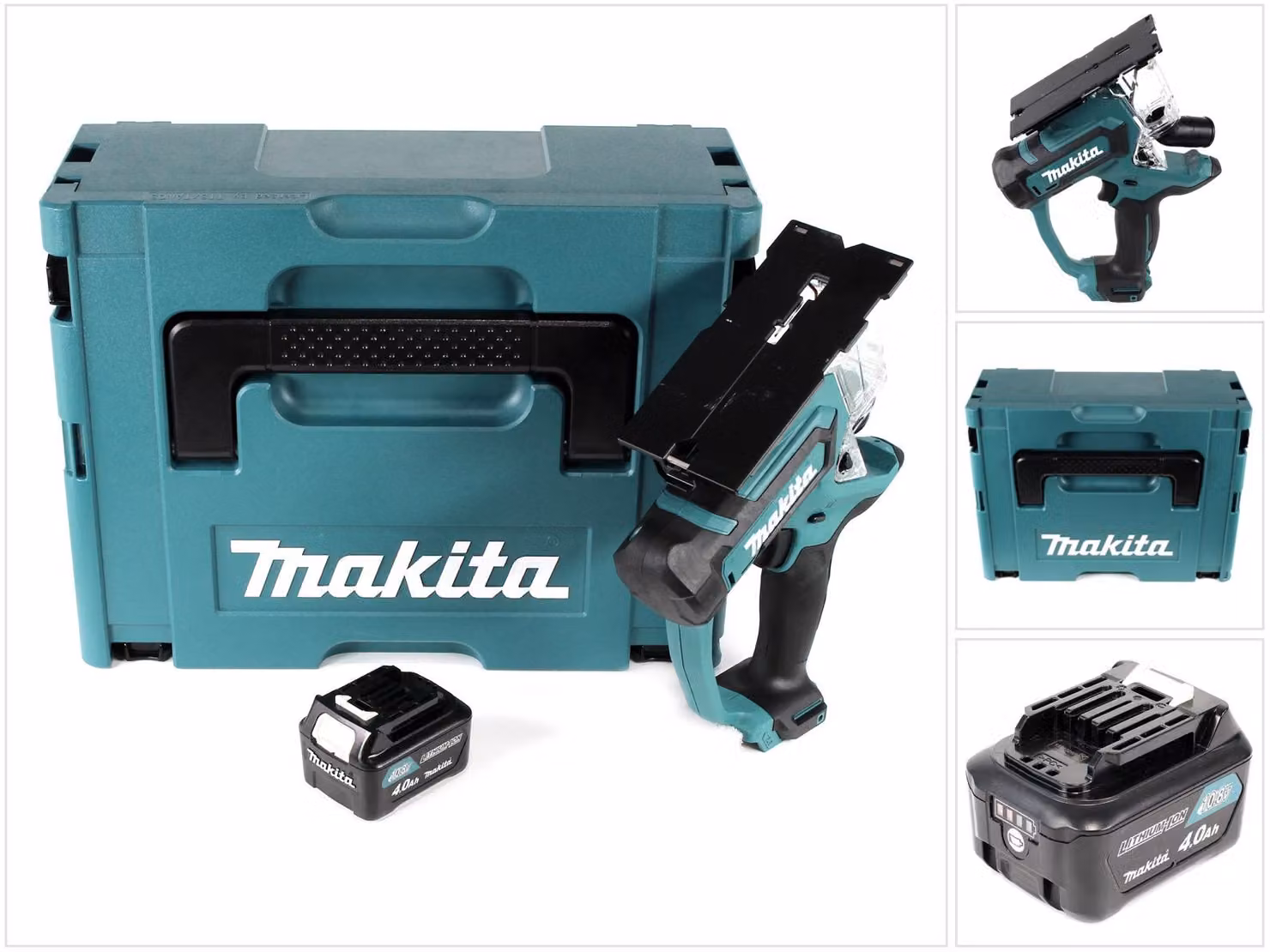 Makita SD 100 DM1J Sega per cartongesso a batteria 10,8 V Sega per cartongesso in Makpac + 1x batteria da 4,0 Ah - senza caricabatteria