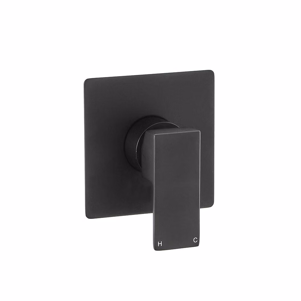 Miscelatore Termostatico Moderno Quadrato Manuale – 1 Via – Nero – Preto