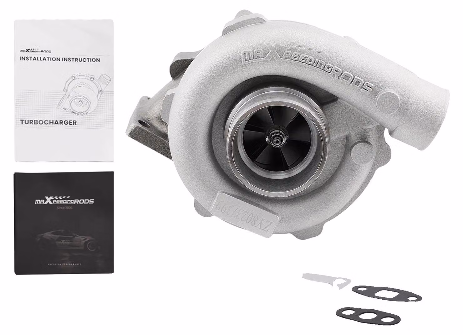Turbocompressore, lega di alluminio, lunghezza 26 cm, larghezza 24 cm, altezza 22 cm, potenza superiore a 400 CV