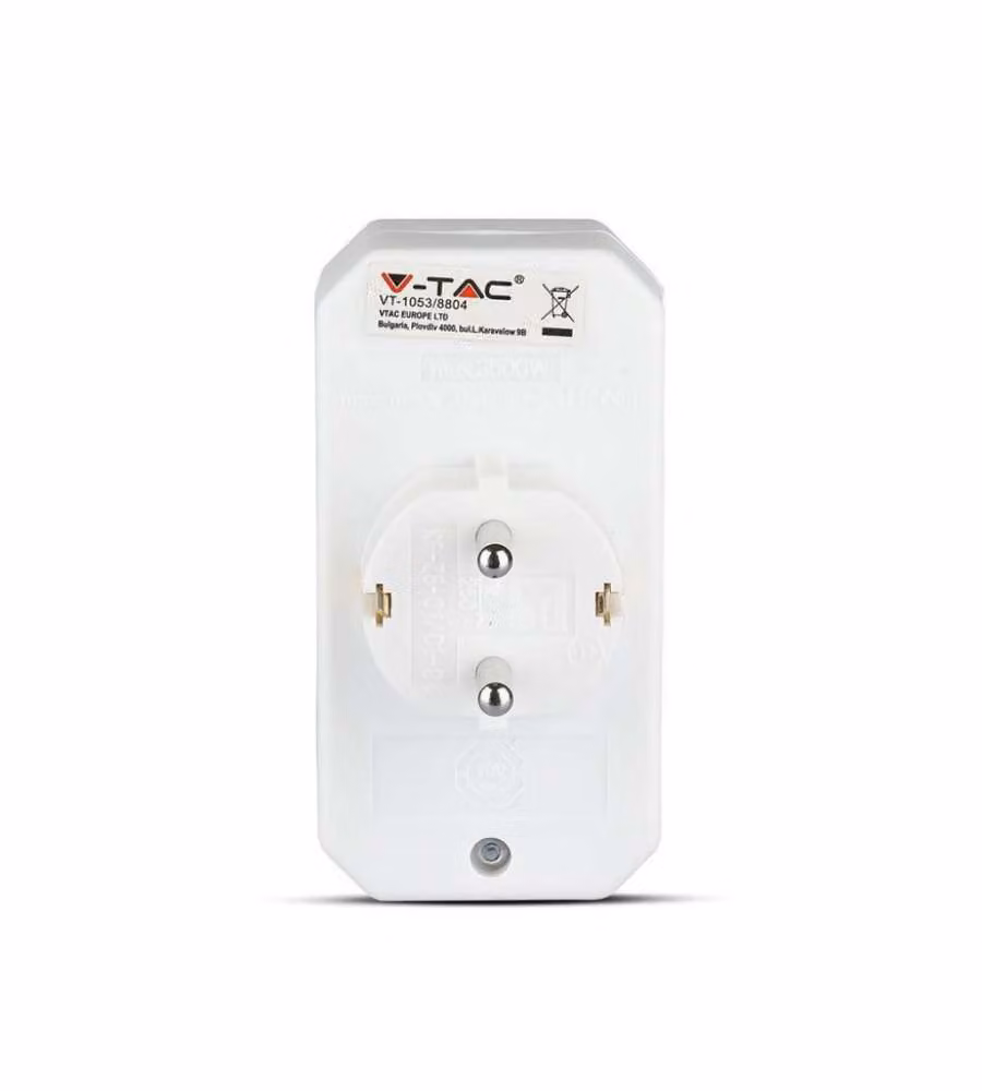 Adattatore Multipresa con 2 Prese Frontali 2,5A e Presa Shuko Spina Shuko Colore Bianco