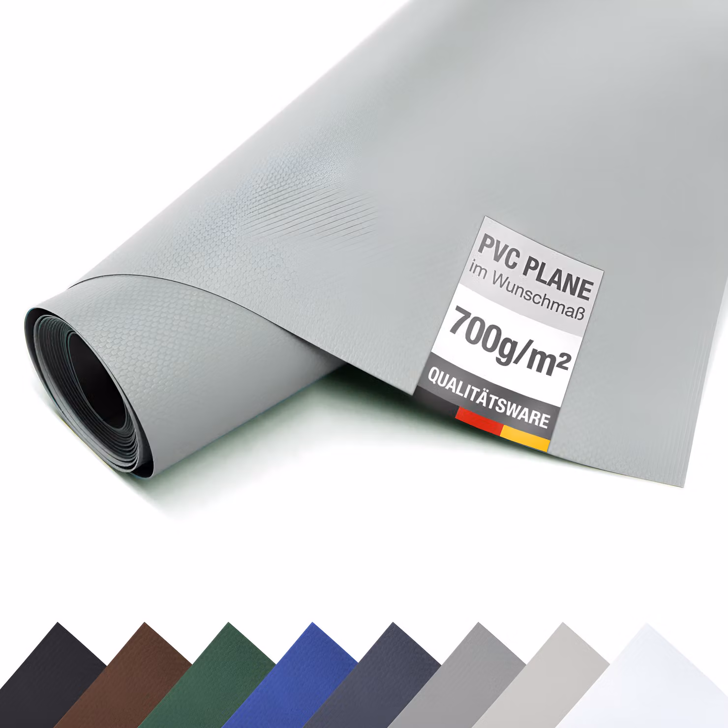 Telone PVC per camion 700 g/m² al metro Telone Premium Bache opaco (grigio, 2,5 m x 1 m)