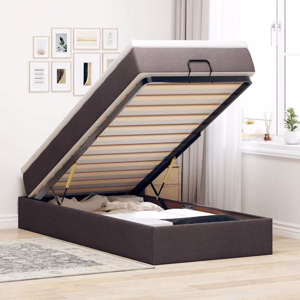 Struttura Letto Pouf con Materasso vidaXL in Tessuto con Base a Sollevamento, L: 80 cm, P: 200 cm, H: 140 cm – 1