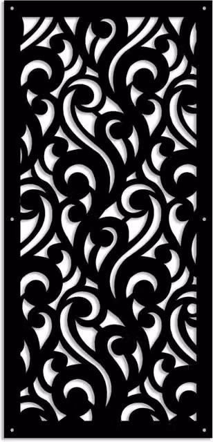 CURL - Pannello in PVC traforato - Parasole Colore: nero, Misura: 98x198 cm
