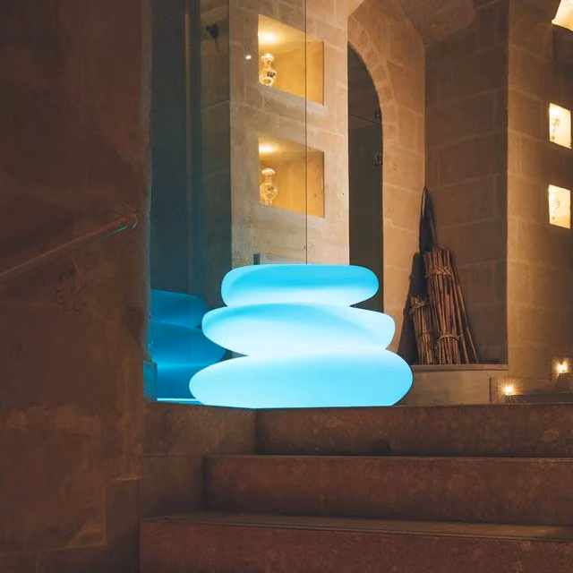 Lampada LED Eden Bright TEKCNOPLAST blu per giardino con attacco E27