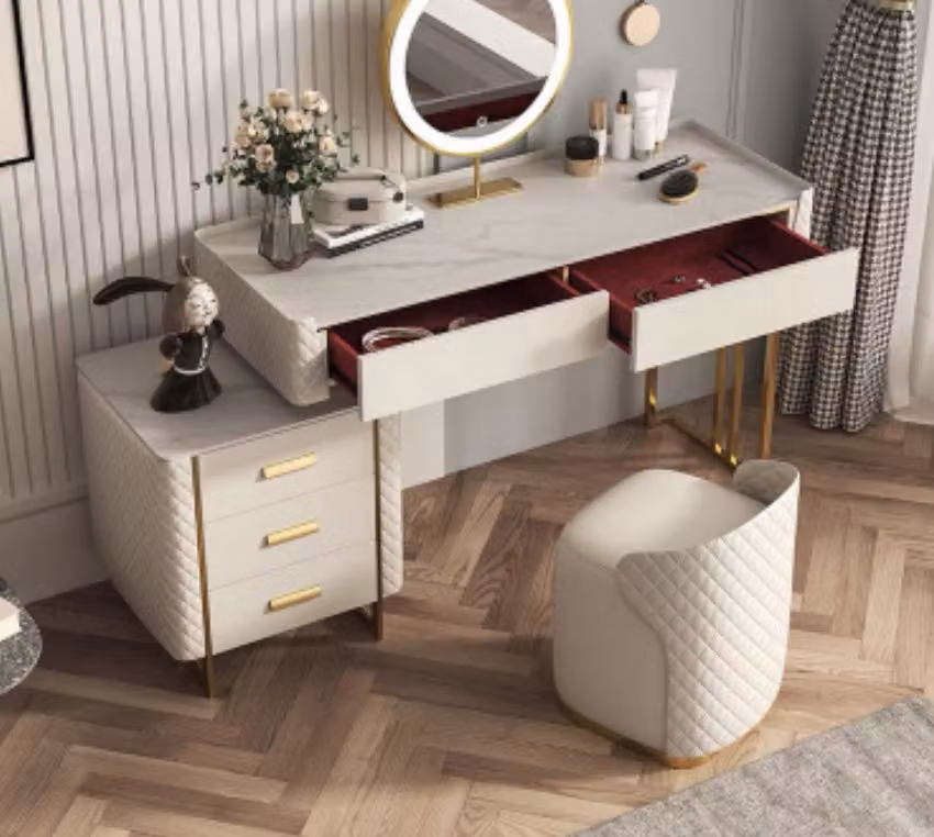 Schminktisch Stuhl Frisiertisch Konsolen Tisch Schminkkommode Kosmetik 2tlg. Set