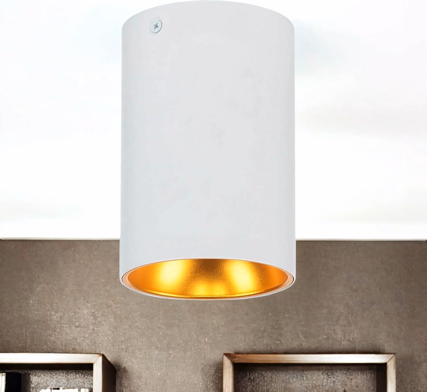 Faretto da soffitto a superficie Ø 9,5 cm H: 12,5 cm piccolo in metallo bianco rame-oro GU10 moderna lampada da soffitto faretto da soffitto