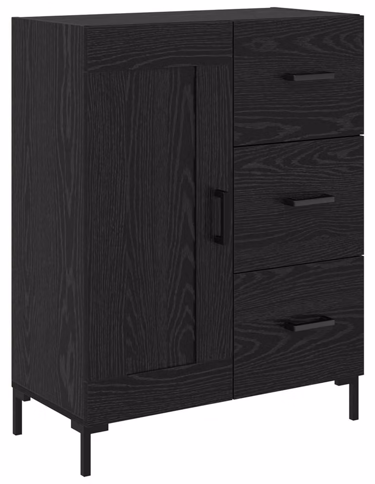 Credenza Rovere nero 69.5 x 34 x 90 cm Legno multistrato