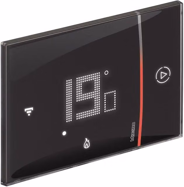 Termostato intelligente da incasso Bticino Smarter2 nero con connessione WIFI e controllo tramite app