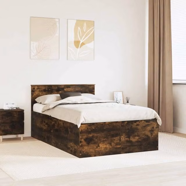 Struttura del letto-Giroletto Rovere fum¨¦ 120 x 200 cm Legno multistrato 525933