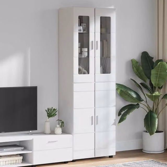Credenza FLORIN 60 x 35 x 182 cm Bianco Lucido 3397918
