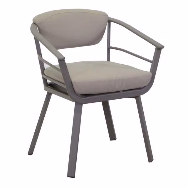 Poltrona alluminio Riverside tortora cm 62x61h49/64/79