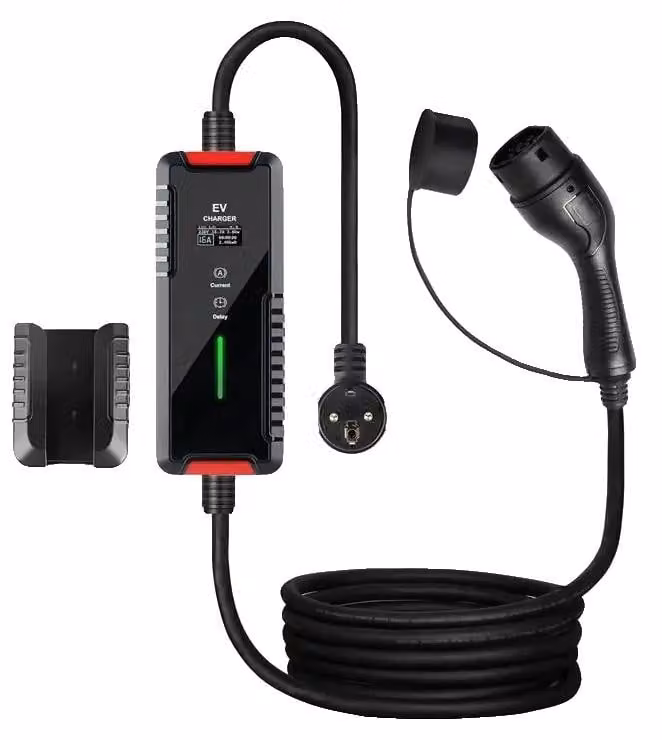 Caricabatterie per veicoli elettrici, compatibile con lo standard Tipo 2, design resistente agli agenti atmosferici, 3,5 kW, 16A, Tipo 2