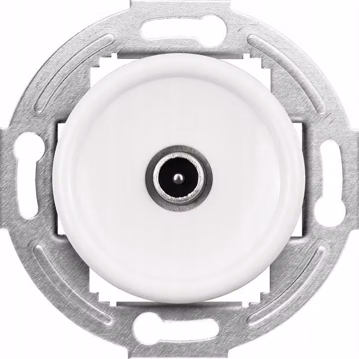 Prese a muro retro' con antenna, modello TG-RE-67W, colore bianco, da incasso