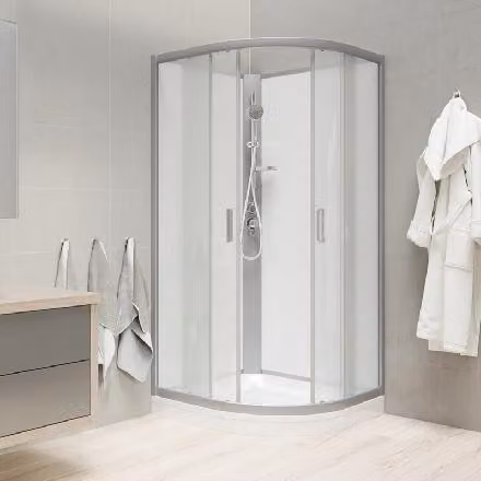 Mereo Box doccia - Box doccia 800x800 mm, senza tettoia, satinato/bianco/vetro Point CK35172KMW