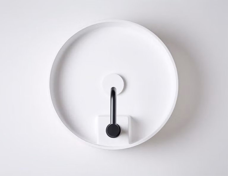 SANYCCES TURE Lavabo da appoggio rotondo Ø 42 cm, bianco opaco