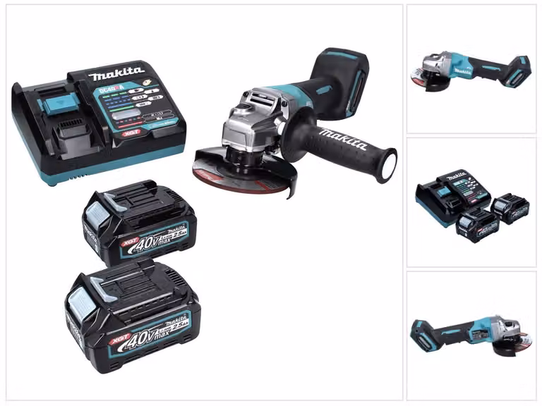Smerigliatrice angolare a batteria Makita GA 016 GD2 40 V max. 125 mm Brushless XGT + 2x batteria 2,5 Ah + caricabatteria